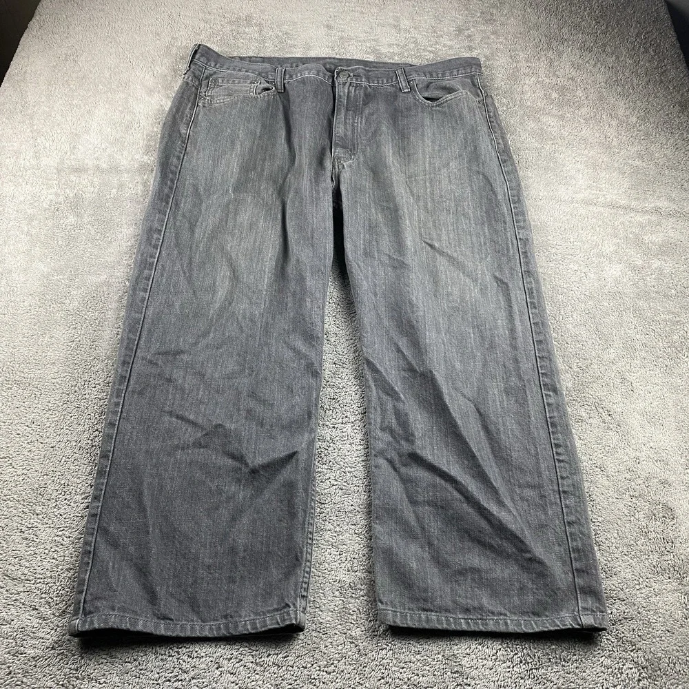 Levis 569 Loose Straight Jeans Mens 42x24 Black Mid Rise Relaxed